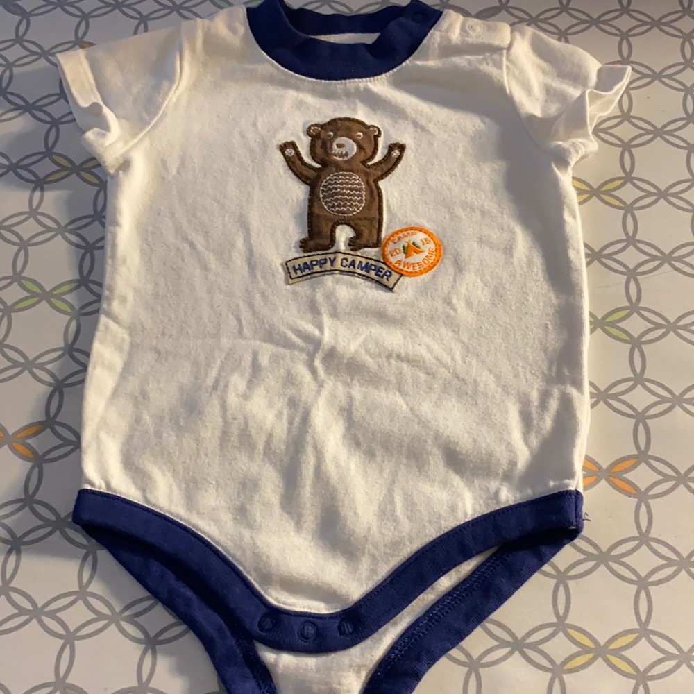 Blue & White Onesie. Size 3-6 Months